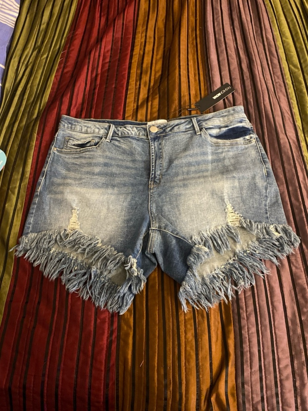 Fashion Nova Distressed Light Blue Denim Shorts - Women